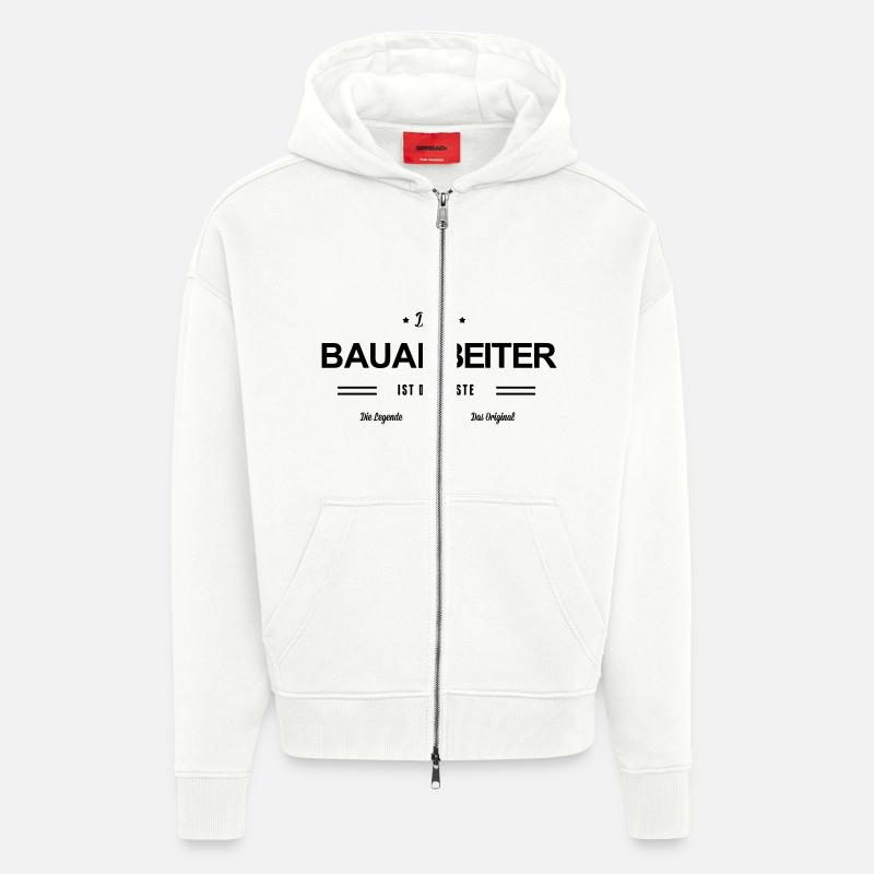 Bester Bauarbeiter - Zip Hoodie - made by SPREAD - OFF WHITE