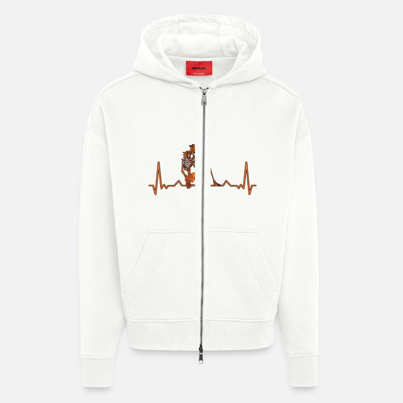 Herzfrequenz vom Skelett - Zip Hoodie - made by SPREAD - OFF WHITE