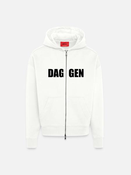 Politisk parti mod nyhedsmening - Heavyweight oversized organic hættejakke made in EU - OFF WHITE