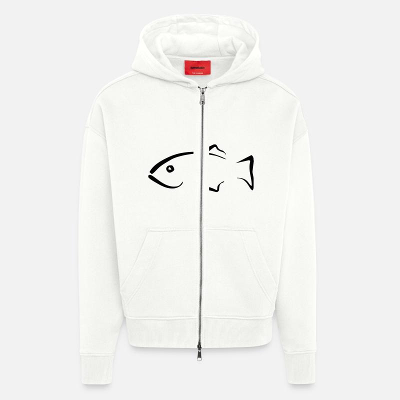Fisch - Zip Hoodie - made by SPREAD - OFF WHITE