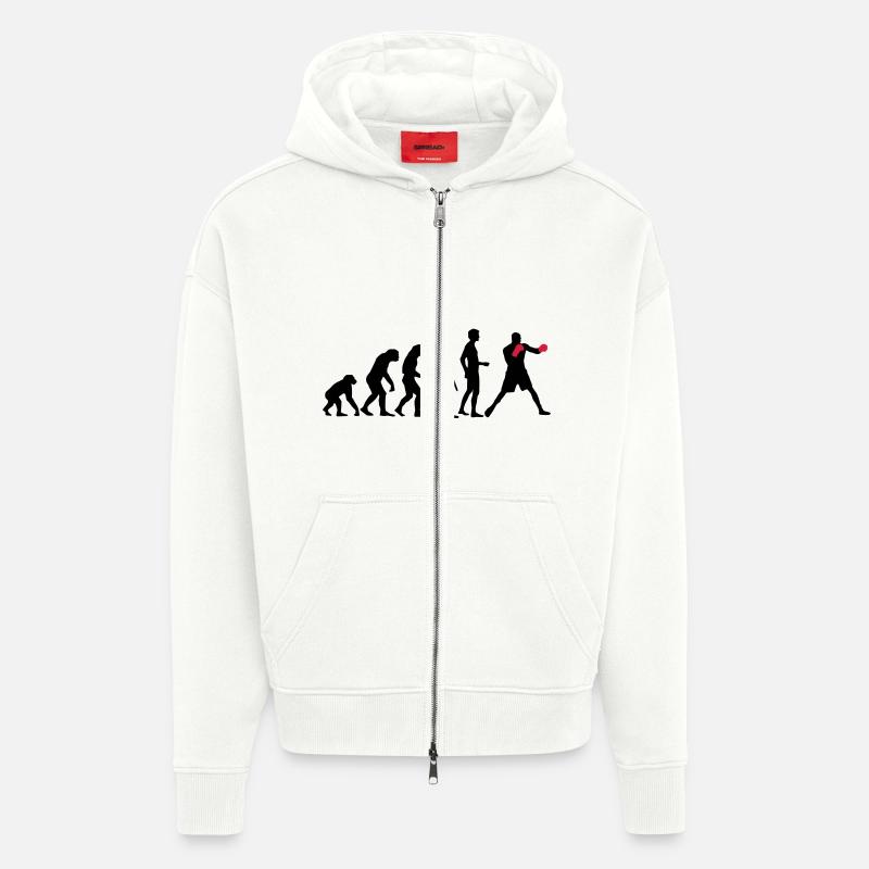 evolution_boxen_b_2c - Zip Hoodie - made by SPREAD - OFF WHITE