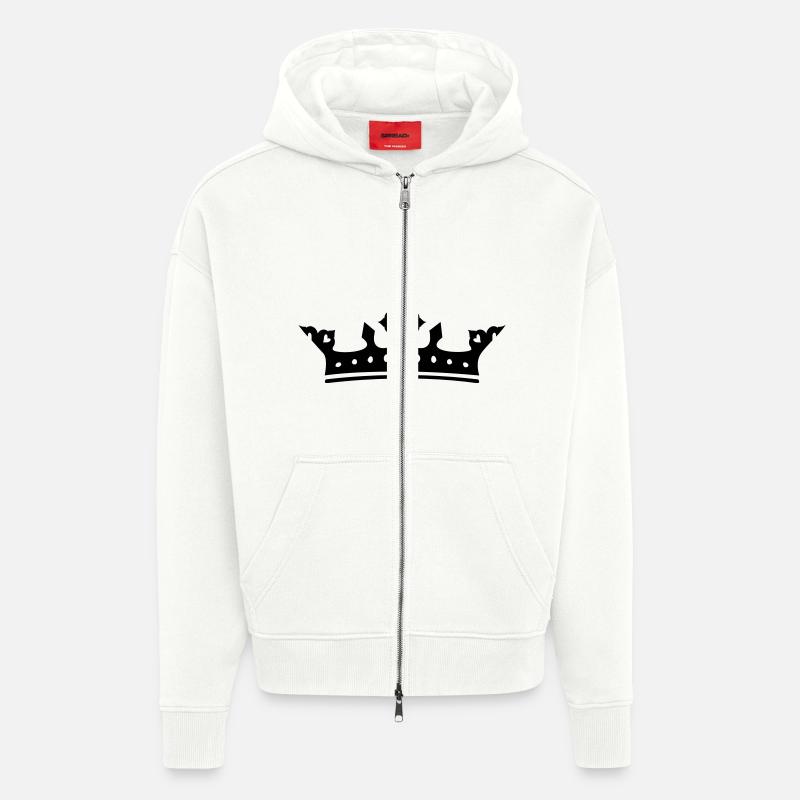 Krone / crown (1c) - Zip Hoodie - made by SPREAD - OFF WHITE