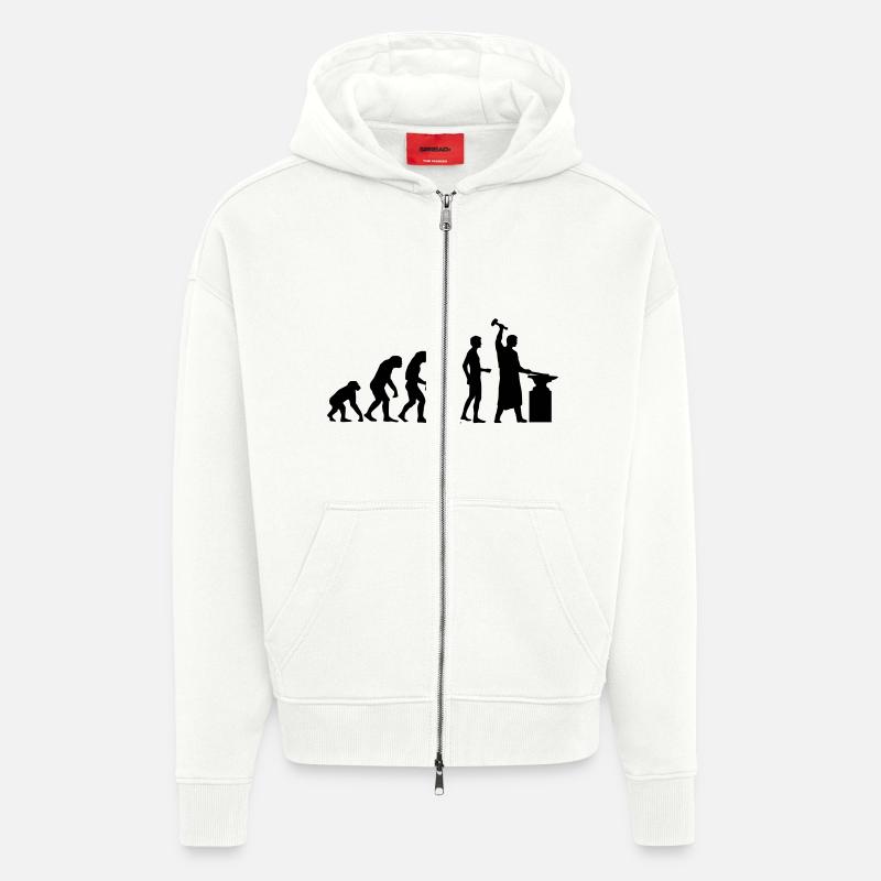 evolution_schmied_b - Zip Hoodie - made by SPREAD - OFF WHITE