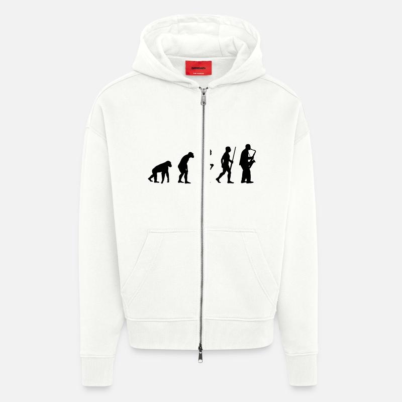 l'évolution du saxophone - Veste à capuche bio épaisse oversize fabriqué en UE - OFF WHITE