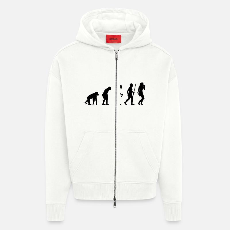 L'évolution du chanteur - Veste à capuche bio épaisse oversize fabriqué en UE - OFF WHITE