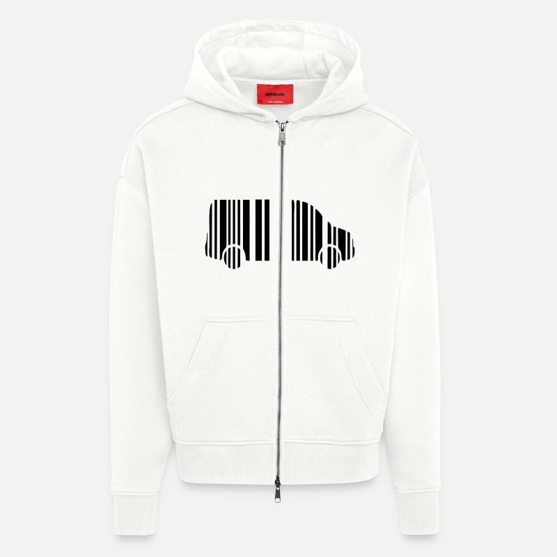 camper van strichcode - Zip Hoodie - made by SPREAD - OFF WHITE