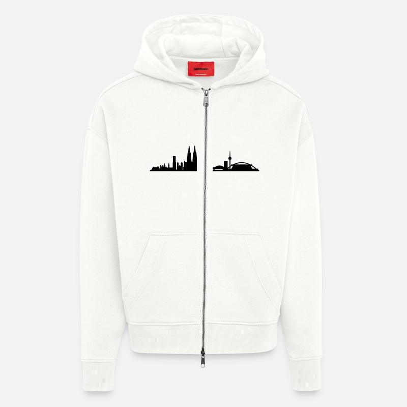Skyline Köln klein - Zip Hoodie - made by SPREAD - OFF WHITE