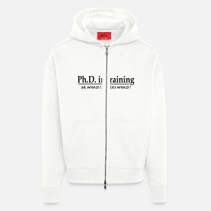 PhD in training - Veste à capuche bio épaisse oversize fabriqué en UE - OFF WHITE