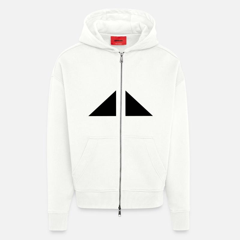 Triangle - Veste à capuche bio épaisse oversize fabriqué en UE - OFF WHITE