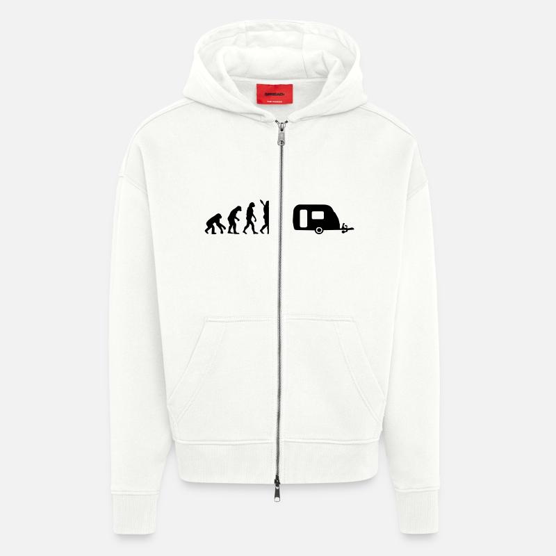 Evolution Camping - Veste à capuche bio épaisse oversize fabriqué en UE - OFF WHITE