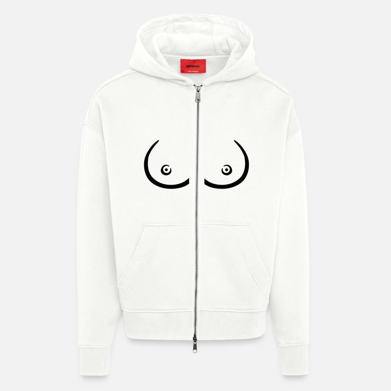 Brüste - Zip Hoodie - made by SPREAD - OFF WHITE