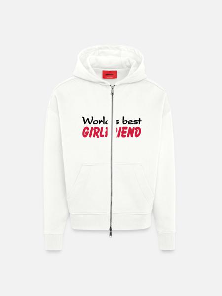 World's best Girlfriend - Veste à capuche bio épaisse oversize fabriqué en UE - OFF WHITE