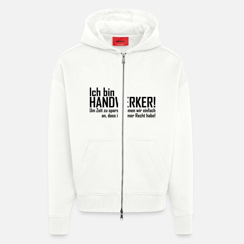 ich bin handwerker - Zip Hoodie - made by SPREAD - OFF WHITE