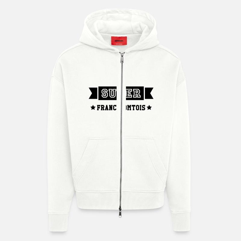 Franche-comté / Franc-Comtois / Franc-Comtoise - Veste à capuche bio épaisse oversize fabriqué en UE - OFF WHITE