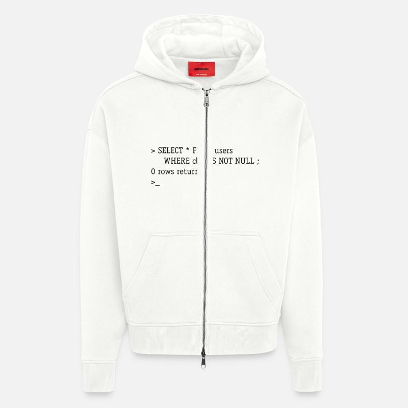 SQL No Clue - Veste à capuche bio épaisse oversize fabriqué en UE - OFF WHITE