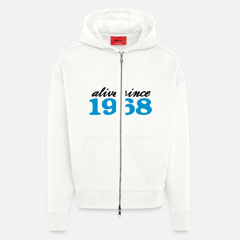 alive since 1968 - Zip Hoodie - made by SPREAD - OFF WHITE
