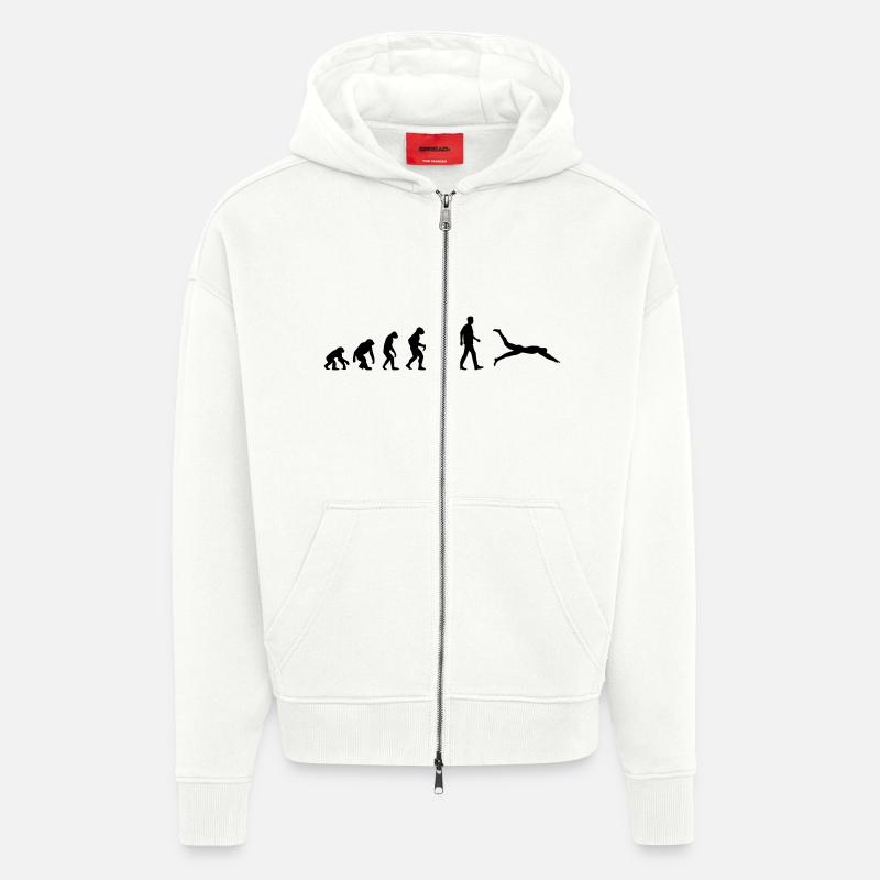 Schwimmer Evolution - Zip Hoodie - made by SPREAD - OFF WHITE