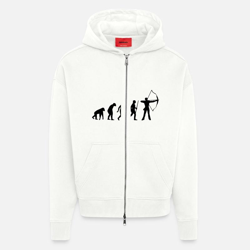 ARCHERY EVOLUTION! - Zip Hoodie - made by SPREAD - OFF WHITE