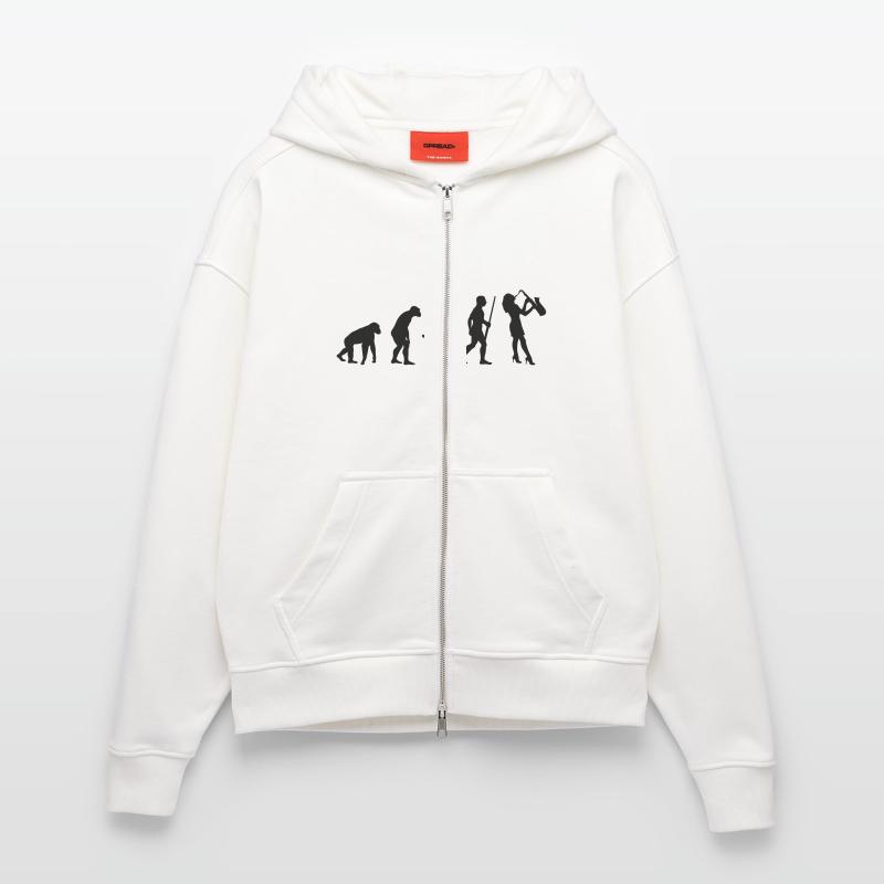Saxofon Evolution Zip Hoodie - made by SPREAD