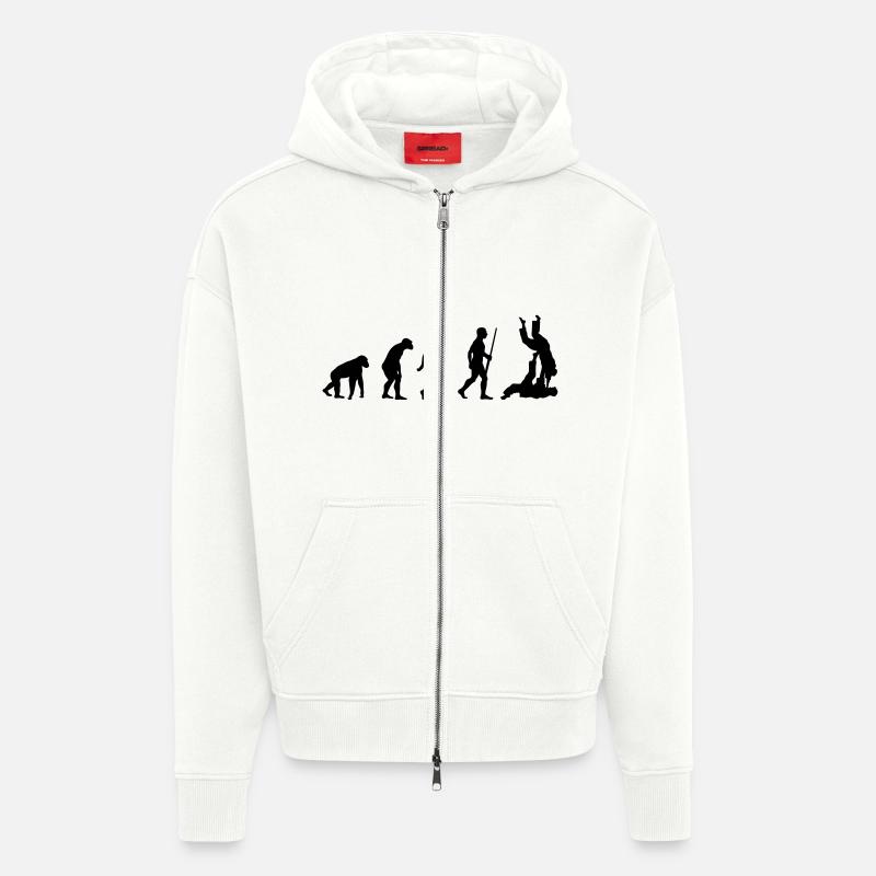 Judo Evolution - Zip Hoodie - made by SPREAD - OFF WHITE