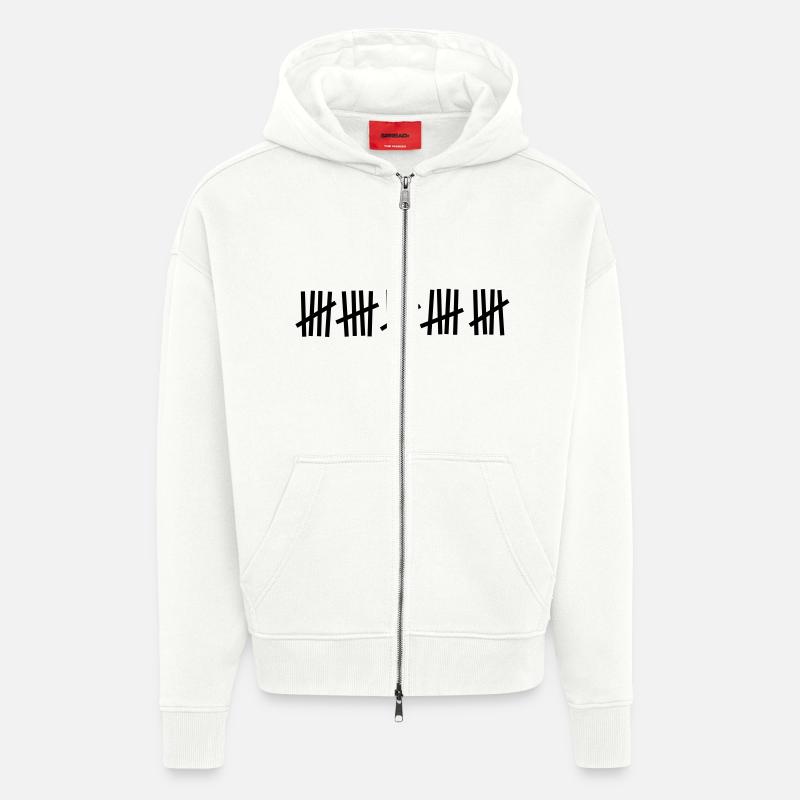 Tally 25 coups - Veste à capuche bio épaisse oversize fabriqué en UE - OFF WHITE