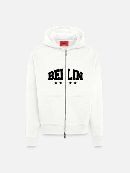 berlin_af1 - Veste à capuche bio épaisse oversize fabriqué en UE - OFF WHITE