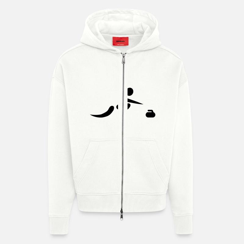 Curling - Veste à capuche bio épaisse oversize fabriqué en UE - OFF WHITE