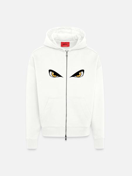 Dangerous evil eyes - Zip Hoodie - made by SPREAD - OFF WHITE
