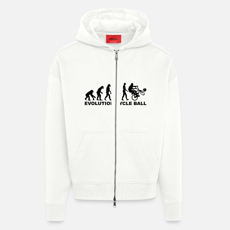 Evolution Cycle ball - Zip Hoodie - made by SPREAD - OFF WHITE