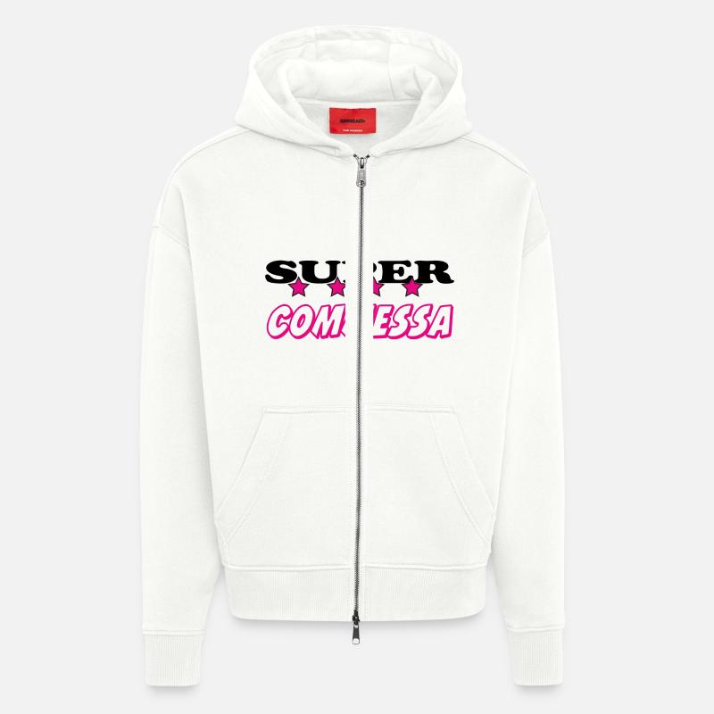 Commessa - Veste à capuche bio épaisse oversize fabriqué en UE - OFF WHITE