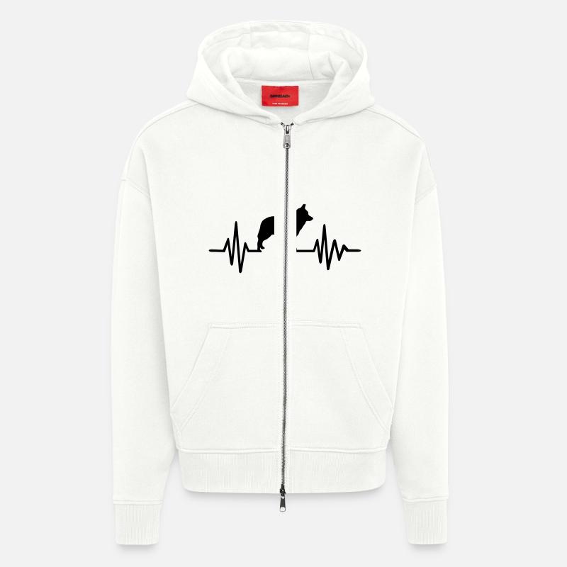 Schipperke - Veste à capuche bio épaisse oversize fabriqué en UE - OFF WHITE
