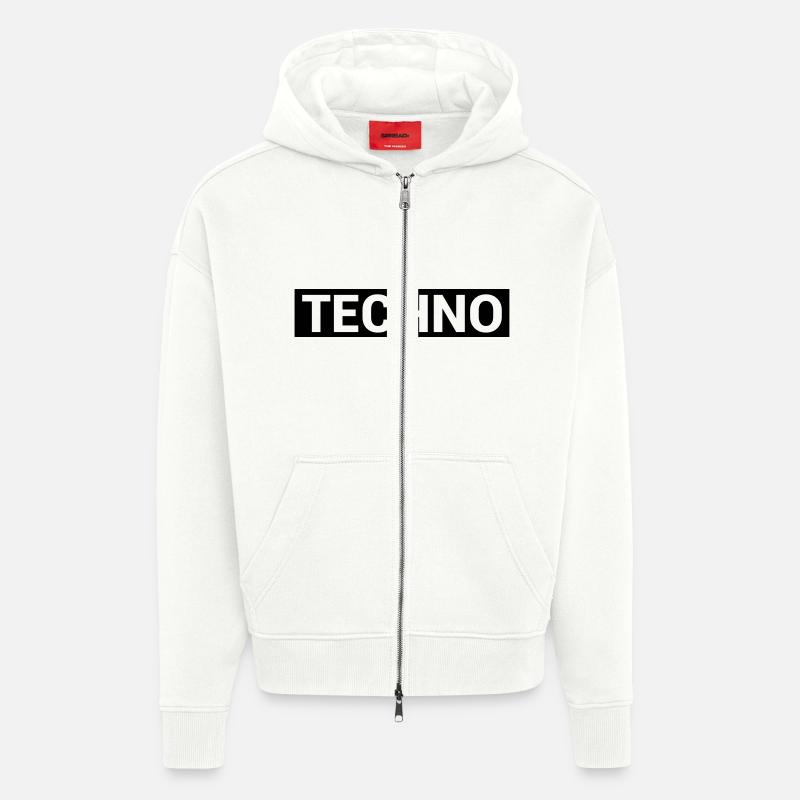 TECHNO - Zip Hoodie - made by SPREAD - OFF WHITE