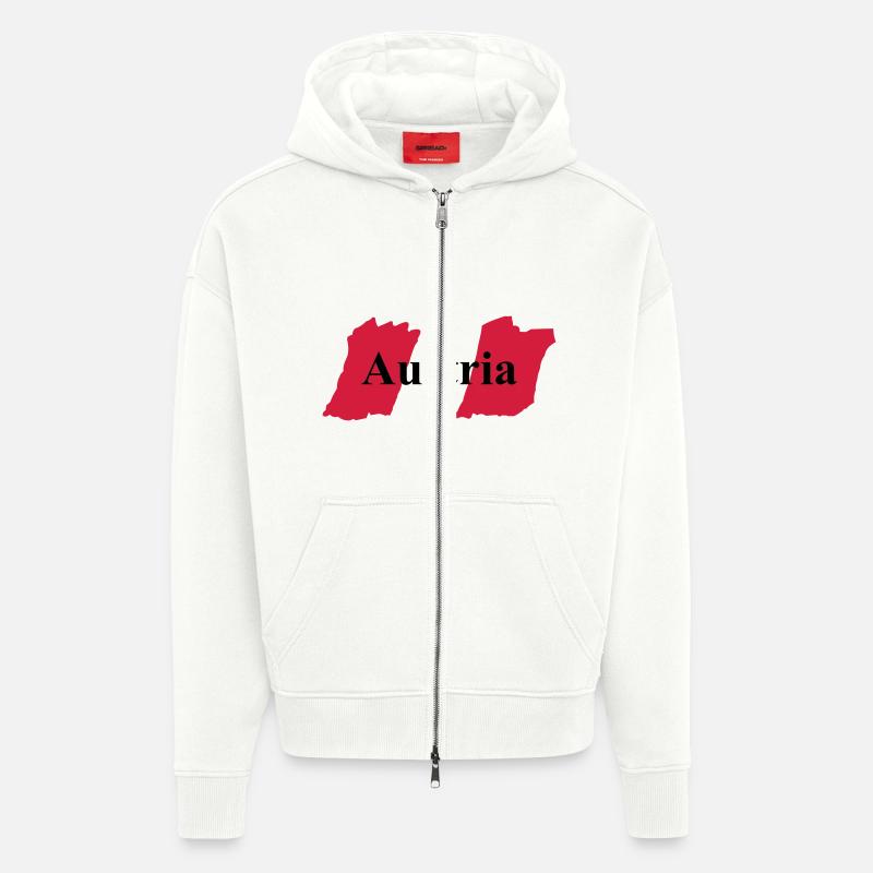 austria_flag - Zip Hoodie - made by SPREAD - OFF WHITE