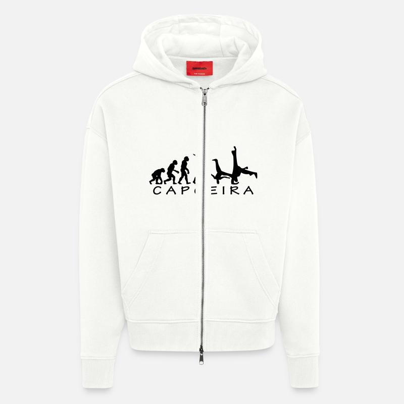 Capoeira Evolution - Veste à capuche bio épaisse oversize fabriqué en UE - OFF WHITE