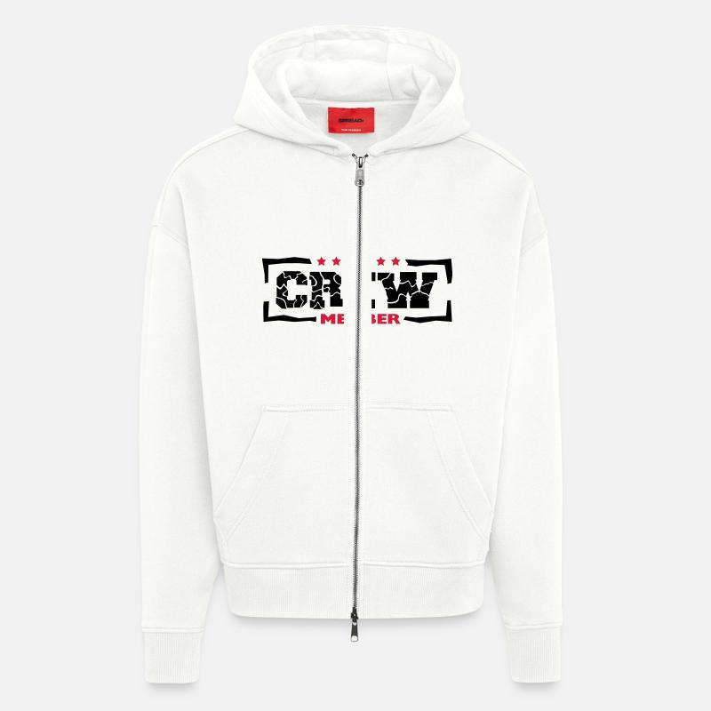 Crew Member Design - Veste à capuche bio épaisse oversize fabriqué en UE - OFF WHITE