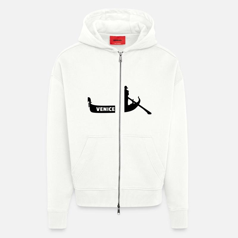 Venice - Veste à capuche bio épaisse oversize fabriqué en UE - OFF WHITE