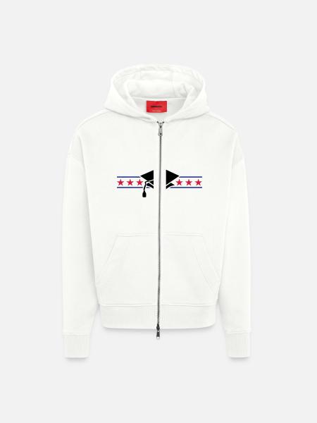 scholar hat / Gelehrtenhut (3c) - Zip Hoodie - made by SPREAD - OFF WHITE