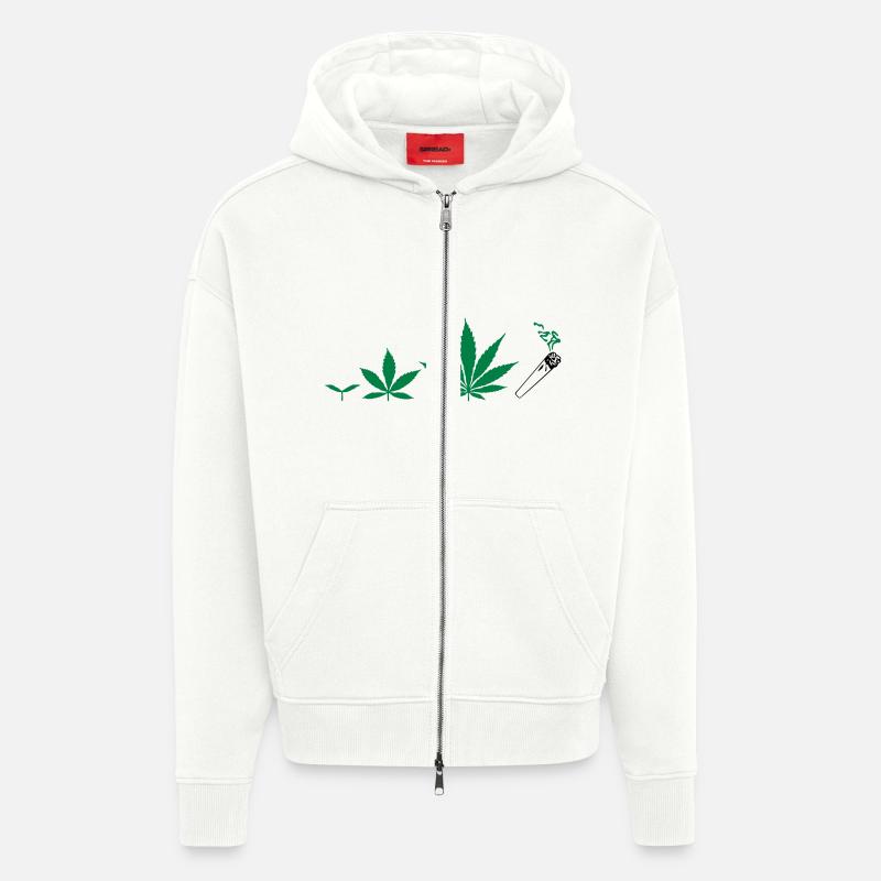 Cannabis development - Veste à capuche bio épaisse oversize fabriqué en UE - OFF WHITE