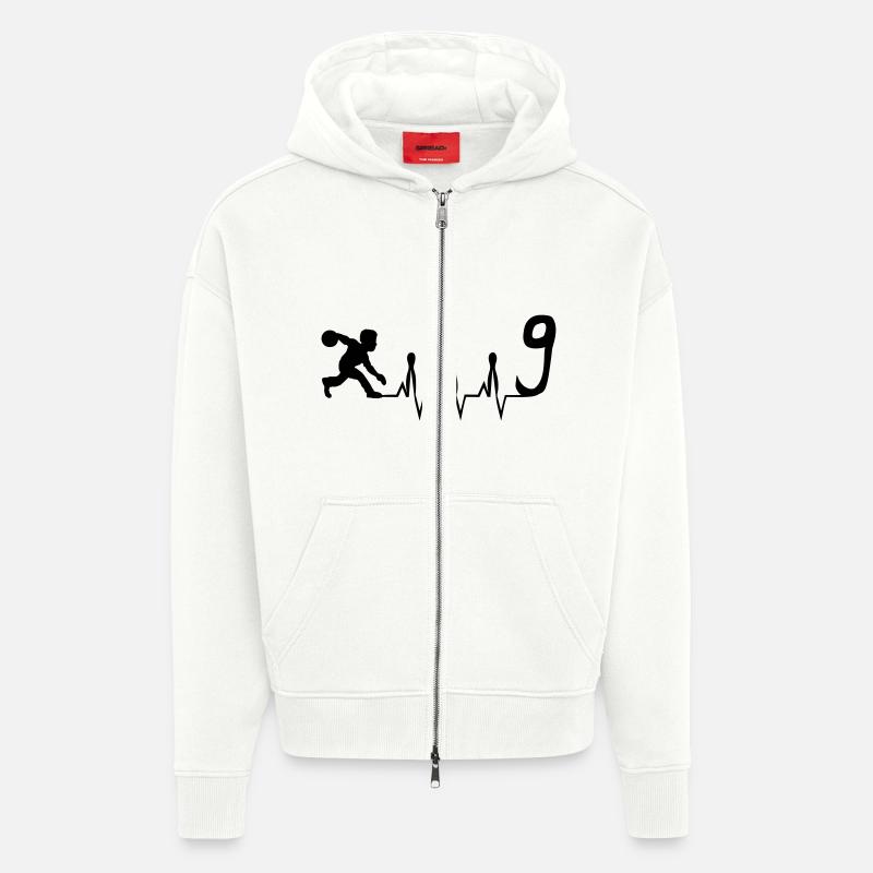 Herzschlag eines Keglers - Zip Hoodie - made by SPREAD - OFF WHITE