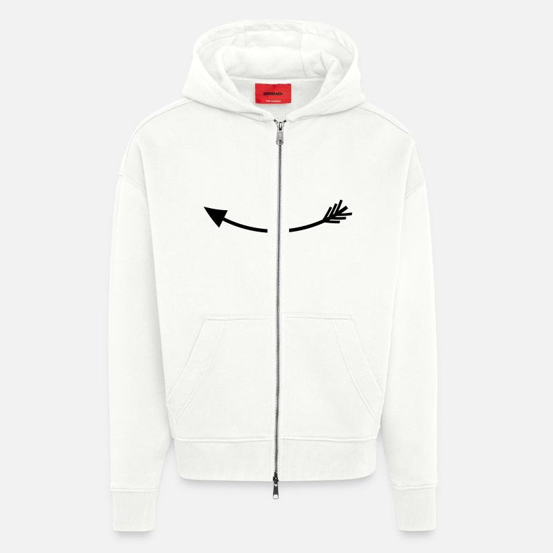 Flèche gauche - Veste à capuche bio épaisse oversize fabriqué en UE - OFF WHITE