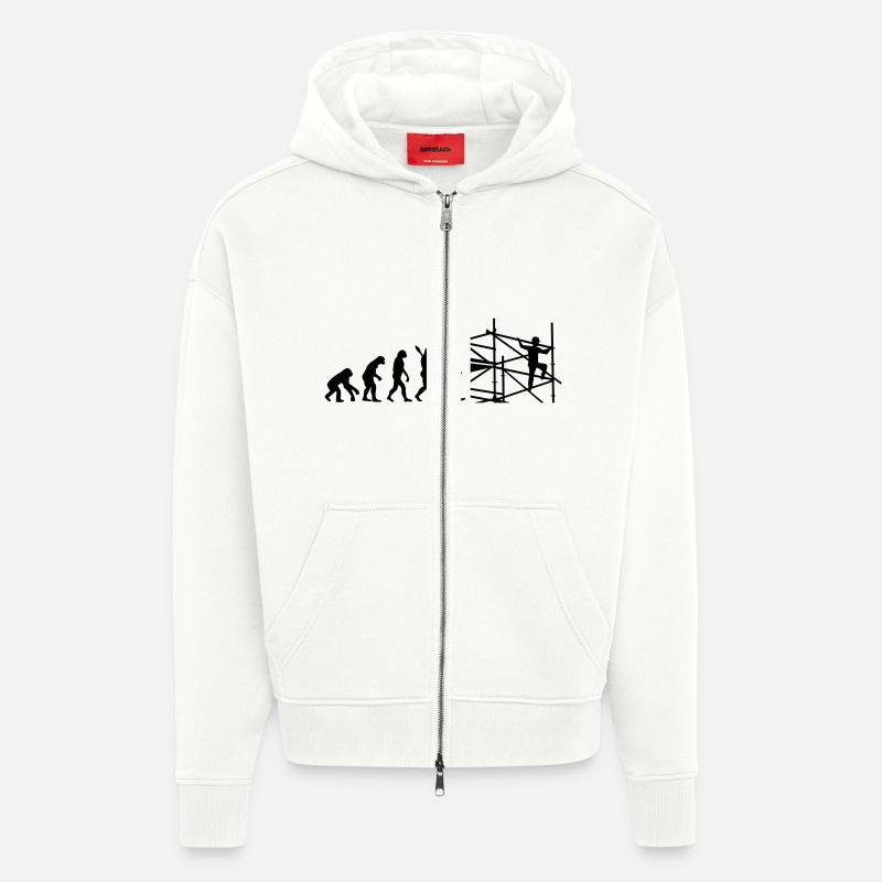 Monteur d'échafaudages - Veste à capuche bio épaisse oversize fabriqué en UE - OFF WHITE