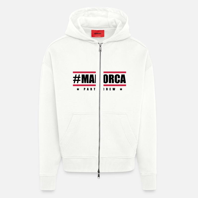 mallorca party crew design - Zip Hoodie - made by SPREAD - OFF WHITE