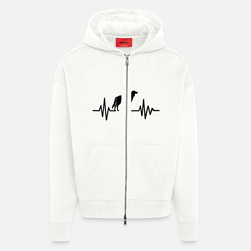Saluki - Veste à capuche bio épaisse oversize fabriqué en UE - OFF WHITE
