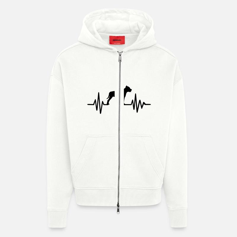 Pitbull - Veste à capuche bio épaisse oversize fabriqué en UE - OFF WHITE