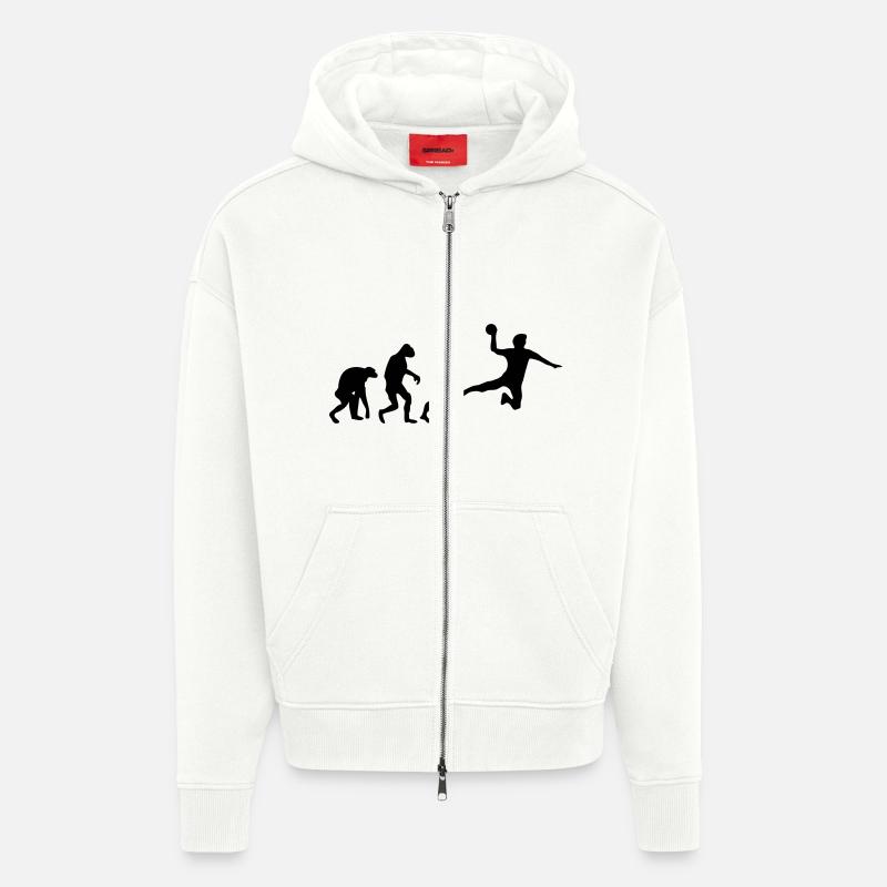 handball evolution - Veste à capuche bio épaisse oversize fabriqué en UE - OFF WHITE