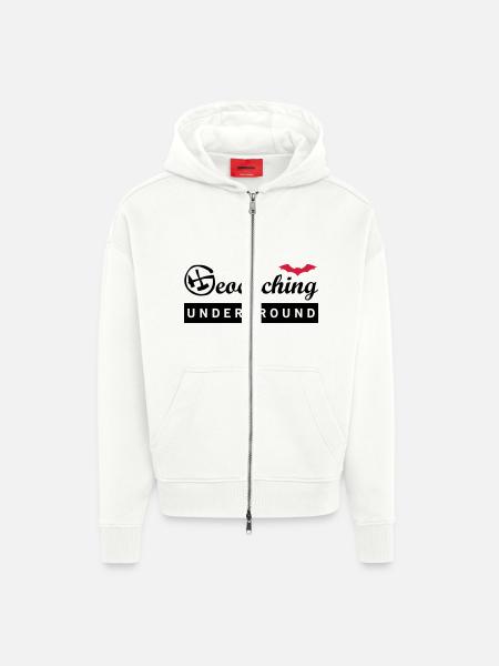 Geocaching Underground 2farbig transparent - Zip Hoodie - made by SPREAD - OFF WHITE