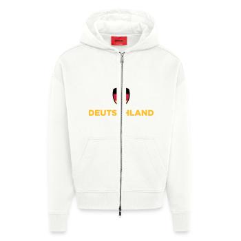Nationalflagge Deutschlands - Zip Hoodie - made by SPREAD - OFF WHITE - Vorne