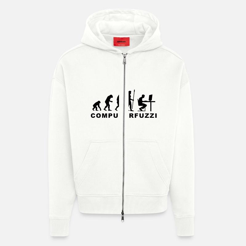 evolution_computerfuzzi - Zip Hoodie - made by SPREAD - OFF WHITE