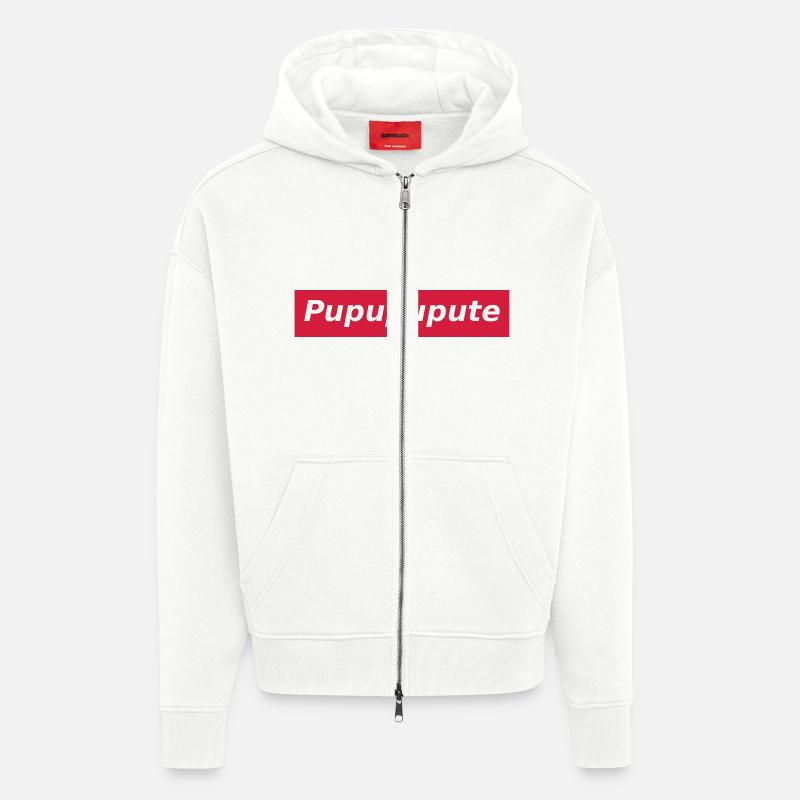 Pupupupute - Veste à capuche bio épaisse oversize fabriqué en UE - OFF WHITE