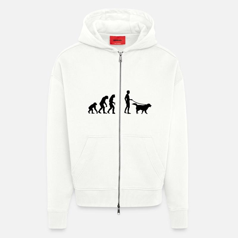 evolution_dog - Veste à capuche bio épaisse oversize fabriqué en UE - OFF WHITE